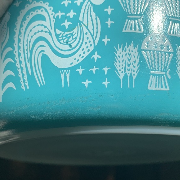 Pyrex 475 Vintage Amish Butterprint Turquoise Casserole, decorative - Picture 6 of 11